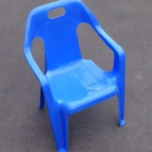 Blue Child Chairs with Arms. Stackable and fit perfect with our Kids height adjustable Tables
