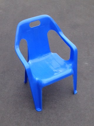 Blue Child Chairs with Arms. Stackable and fit perfect with our Kids height adjustable Tables