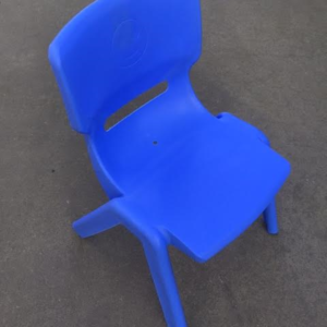 Blue Child Chairs. Stackable and fit perfect with our Kids height adjustable Tables