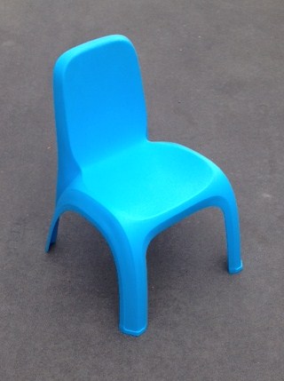 Chalky Blue Child Chairs. Stackable and fit perfect with our Kids height adjustable Tables
