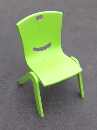 Grass Green Child Chairs. Stackable and fit perfect with our Kids height adjustable Tables