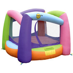 Hire this Rainbow Bouncy Castle a great size for your backyard or garage