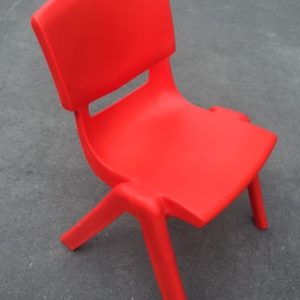 Red Child Chairs. Stackable and fit perfect with our Kids height adjustable Tables