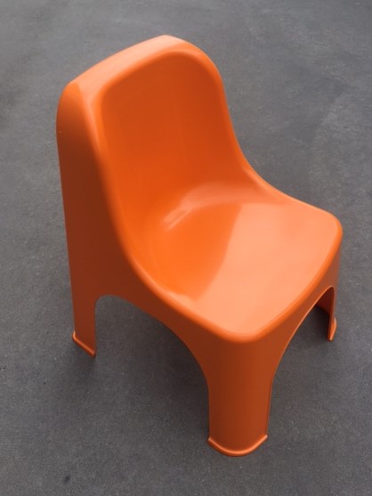 Retro Orange Child Chairs. Stackable and fit perfect with our Kids height adjustable Tables
