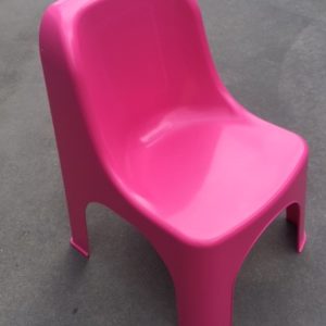 Retro Pink Child Chairs. Stackable and fit perfect with our Kids height adjustable Tables
