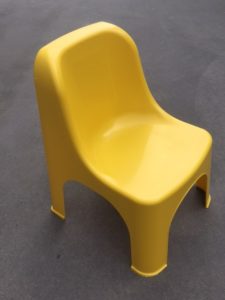 Retro Yellow Child Chairs. Stackable and fit perfect with our Kids height adjustable Tables