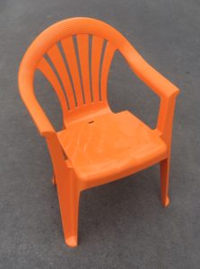 Orange Child Chairs with Arms. Stackable and fit perfect with our Kids height adjustable Tables