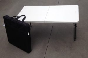 Child Height Tables, which fold for easy transportation